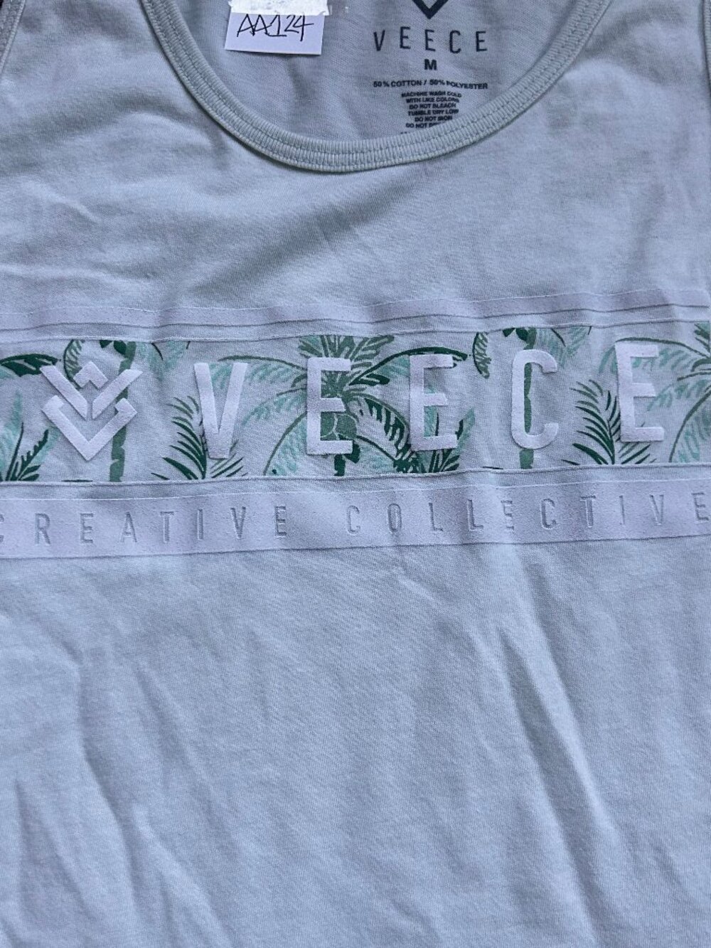 Veece Tank Top Mens Grey Creative Collective Graphic Size Medium